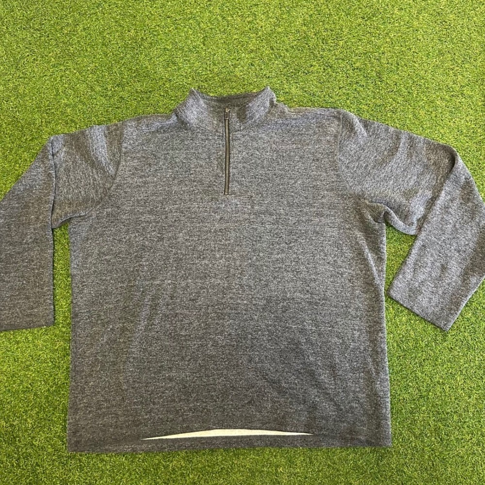 Gap Mens XXL Gray Heather Quarter Zip Mock Neck Pullover Long Sleeve Sweater